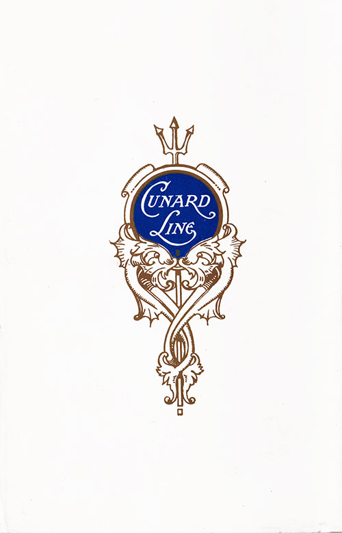 Back Cover of a Cunard Line RMS Carmania Cabin Passenger List from 4 September 1924.