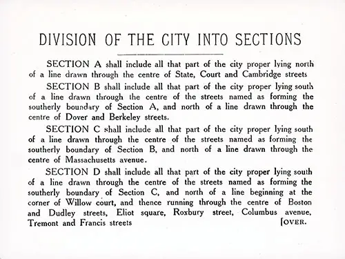 Division of the City of Boston Into Sections.