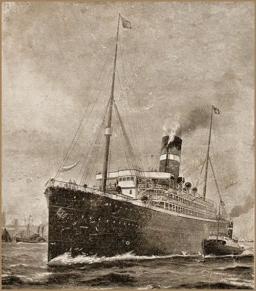 The SS Kensington (1894) of the American Line -- International Navigation Company Vessel.