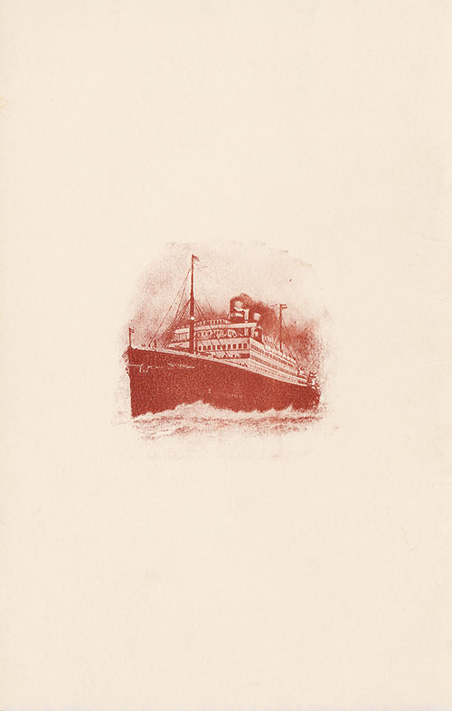 Back Cover, Holland-America Line SS Rotterdam Swiss Band Passenger List, 2 June 1928.