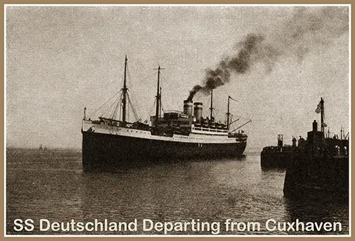 The SS Deutschland (1923) Departing from Cuxhaven (Hamburg).
