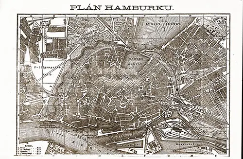 Plan of Hamburg, Germany, 1885.