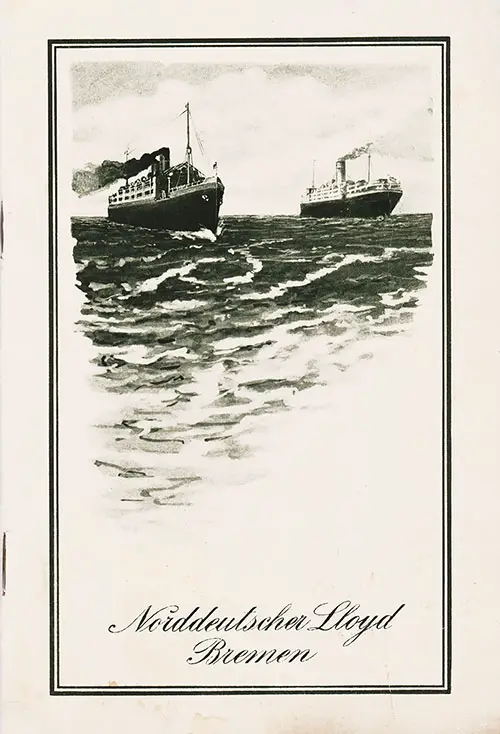 Front Cover, First and Second Cabin Passenger List from the SS Berlin of the North German Lloyd, Departing 8 January 1914 from Genoa to New York via Naples, Palermo and Gibraltar.
