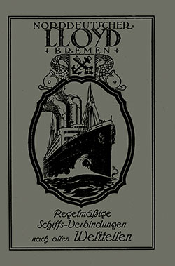 Front Cover of a Third Class Passenger List for the SS Bremen of the North German Lloyd, Departing 12 May 1923 from Bremen to New York