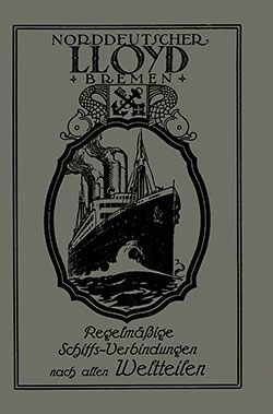 GGA Image ID # 17d344133c Front Cover of a Third Class Passenger List for the SS Bremen of the North German Lloyd, Departing 12 May 1923 from Bremen to New York