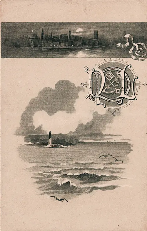 Back Cover, North German Lloyd SS Lahn Cabin Passenger List - 31 July 1889.