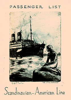 Front Cover, SS Frederik VIII Passenger List - 29 May 1931