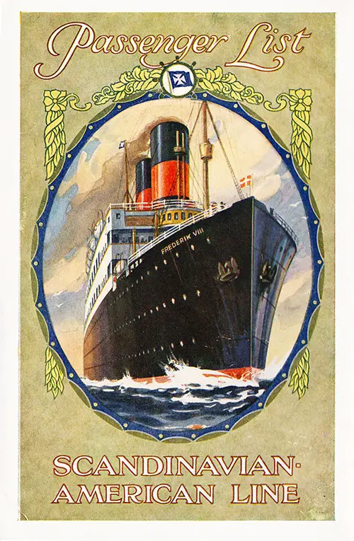 Back Cover, SS Hellig Olav Special Tour Passenger List, 23 July 1927.