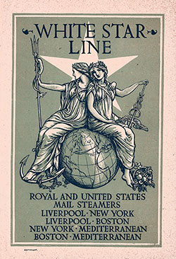 Front Cover, White Star Line RMS Cymric First Class Passenger List - 7 September 1906.