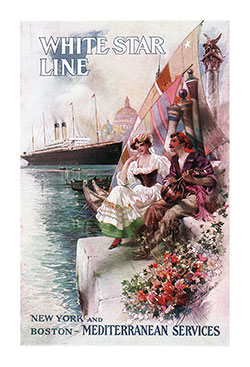 Front Cover, White Star Line SS Romanic First Class Passenger List - 4 October 1908.
