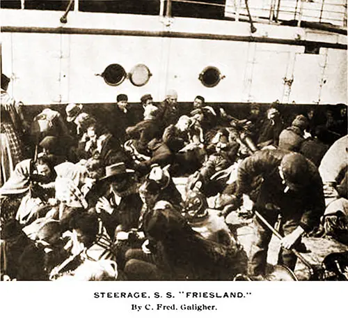 The Steerage on the SS Friesland, 1902.