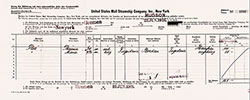 Front Side, SS Hudson Passenger Manifest, United States Mail Steamship Company, 22 June 1921.