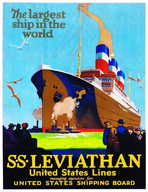SS Leviathan of the United States Lines, The Largest Ship in the World, c1925.