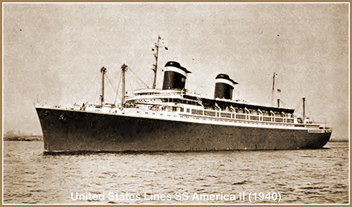 The SS America II of the United States Lines, 1940.