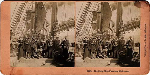 Stereoscopy, 10827: The Good Ship Pavonia, Midocean. © 1896 by Benjamin W. Kilburn.