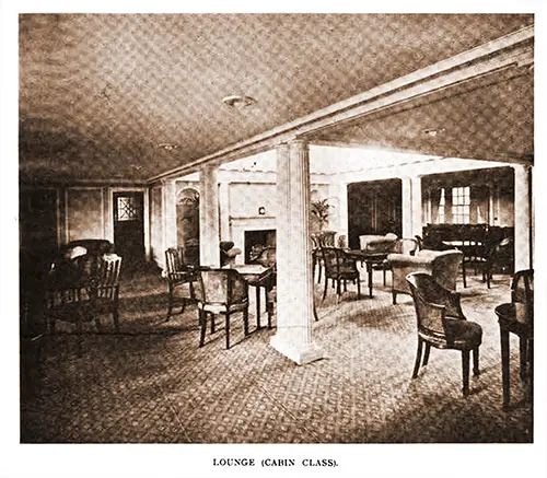 Cabin Class Lounge on the RMS Andania.