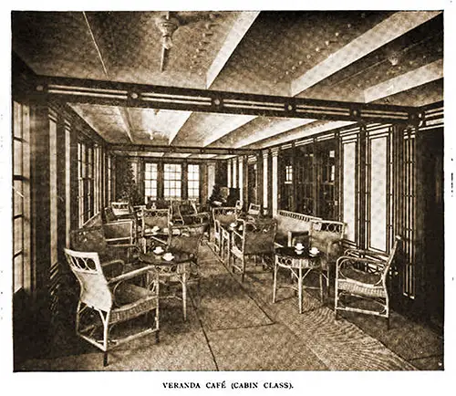 Cabin Class Verandah Café on the Andania.