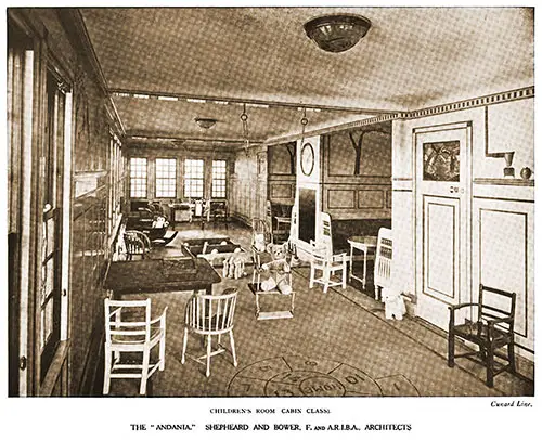 Cabin Class Children's Room on the RMS Andania.