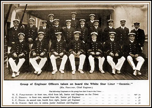 Group of Engineer Officers Taken on Board the White Star Liner RMS Oceanic.