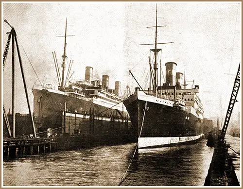 The United American Liner "Reliance" on No. 2 Dock to the Left.