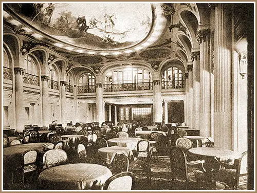 First Class Dining Room on the SS Vaterland.