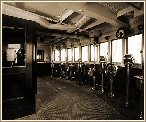 Observation Tower or Bridge of the RMS Mauretania.