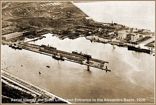 The River Liffey and Entrance to Alexandra Basin as Seen from the Air.