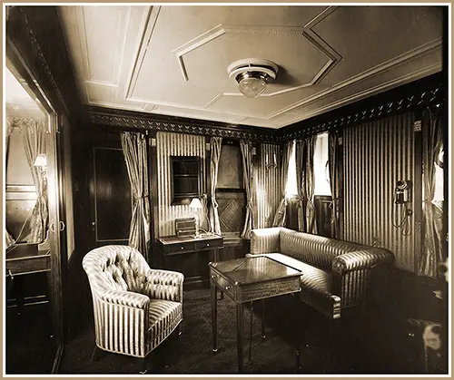 Regal Suite Parlor Drawing Room on the Mauretania.