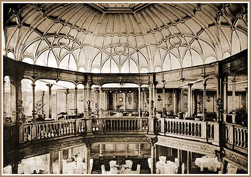 First Class Upper Dining Saloon and Dome on the Mauretania.