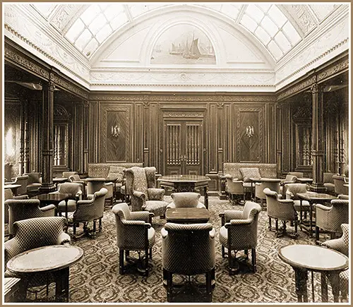 First Class Smoking Room, Looking Aft on the Mauretania.