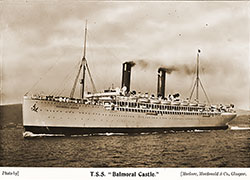 The T.S.S. Balmoral Castle of the Union Castle Line, 1910. Photo by Maclure, Macdonald & Co., Glasgow.