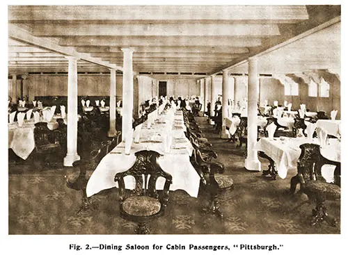 Fig. 2.-- Dining Saloon for Cabin Passengers on the "Pittsburgh."