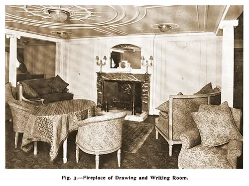 Fig. 3.-- Fireplace of Drawing and Writing Room on the SS Pittsburgh.