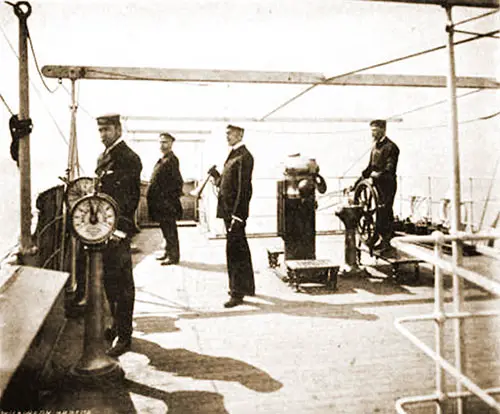 Pilot on the Navigating Bridge of an Allan Liner.