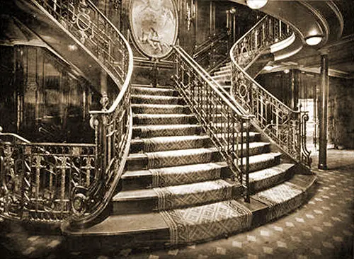 The Grand Staircase of the SS Kaiserin Auguste Victoria.