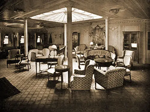 First Class Social Hall on the SS Kaiserin Auguste Victoria.