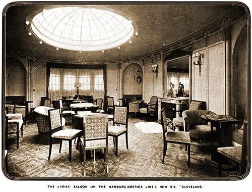 First Class Ladies' Saloon on the SS Cleveland.