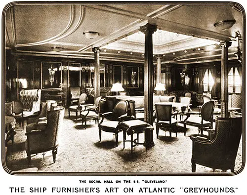 First Class Social Hall on the SS Cleveland.