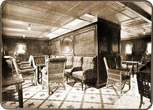 First Class Smoking Room on the SS Ruahine.