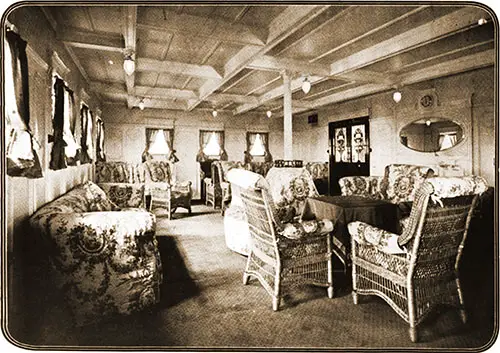 First Class Lounge on the SS Ruahine.