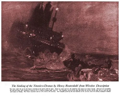 The Sinking of the Titanic, Drawn by Henry Reuterdahl From Wireless Description.