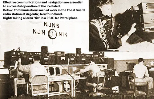 Effective communications and navigation are essential to successful operation of the ice Patrol.