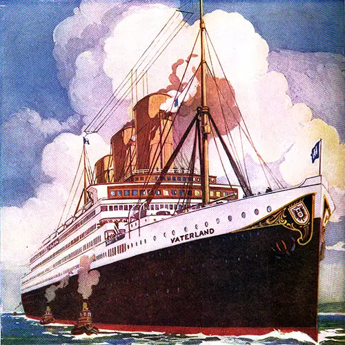 Color Illustration of the SS Vaterland of the Hamburg-American Line.