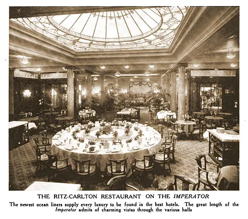 The Ritz-Carlton Restaurant on the Imperator.