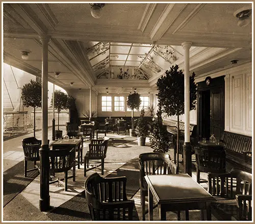 Verandah Café on the RMS Mauretania.