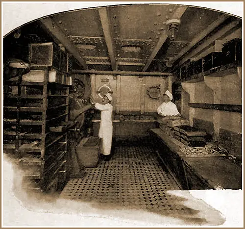 The Kitchen of the RMS Mauretania.