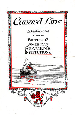 Front Cover, Cunard Line Entertainment in Aid of British & American Seamen's Instituions, 21 August 1924.