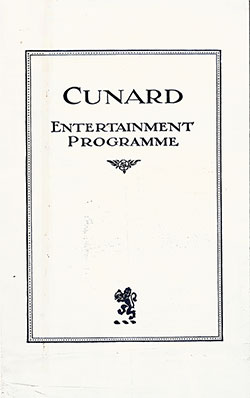 Front Cover, Entertainment Program in Aid of British and American Seamen's Institutions 1930-09-25