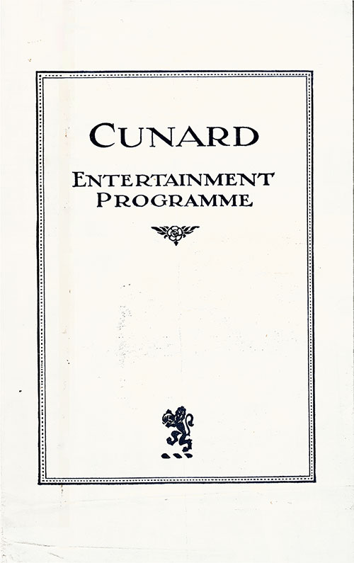 Front Cover, Entertainment Program in Aid of British and American Seamen's Institutions 1930-09-25