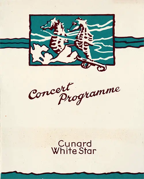 Front Cover, Cabaret Concert Program on Board the RMS Samaria, Thursday, 30 July 1936.